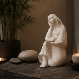 Geert Kunen – « Fille qui lit » – Sculpture en céramique signée – 25 cm