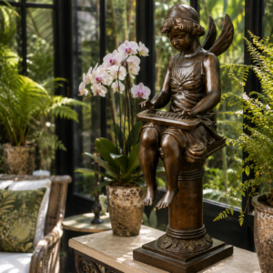 Superbe sculpture en bronze « Elfe Musical » – H. 60 cm