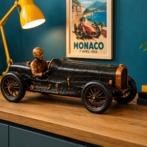 Grande voiture de course vintage en résine – Style Grand Prix